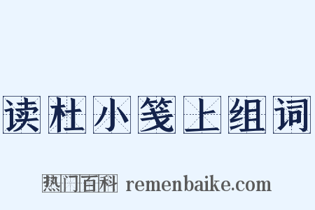 读杜小笺上组词是什么意思的图片